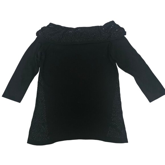 White House Black Market Cashmere Blend Sparkly Off-Shoulder Pullover Sweater S - Picture 3 of 11